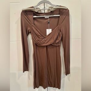 Lovers + Friends Chocolate Long Sleeve Dress